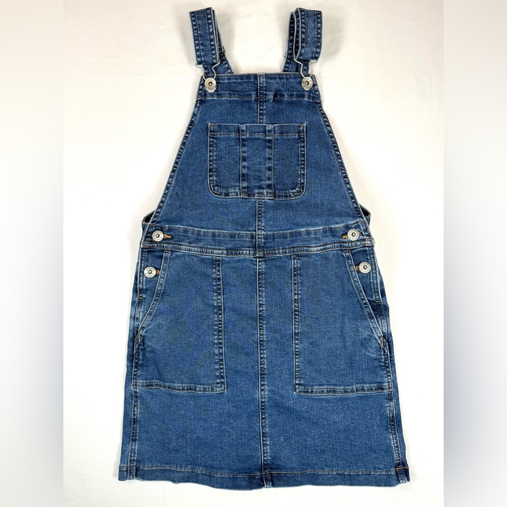 UNIQLO Girl Denim Jean Overall Jumper Dress 9/10 Cottagecore Preppy‎ Y2K Retro
